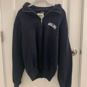 Brandy Melville navy malibu zip up